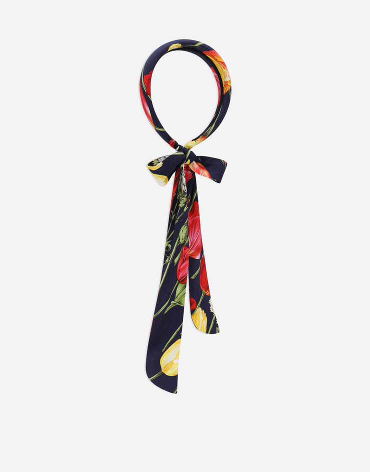 Dolce & Gabbana Viyella hairband with bow and tulip print Stampa LB3L63FS8C9
