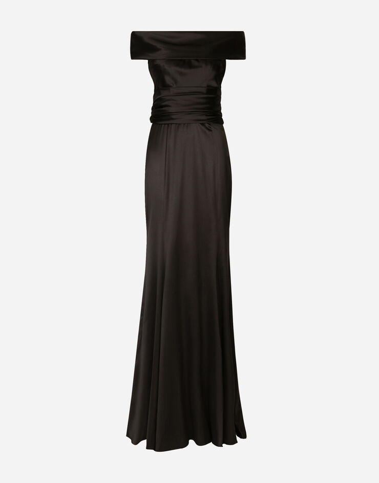 Dolce & Gabbana Long satin dress NERO F6H2GTFUAEB