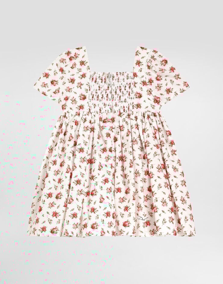 Dolce & Gabbana Small rose-print poplin dress Multicolor L24DG6HS5UB