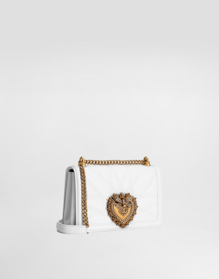 Dolce & Gabbana ディヴォーション バッグ ミディアム マトラッセナッパレザー ホワイト BB7158AW437