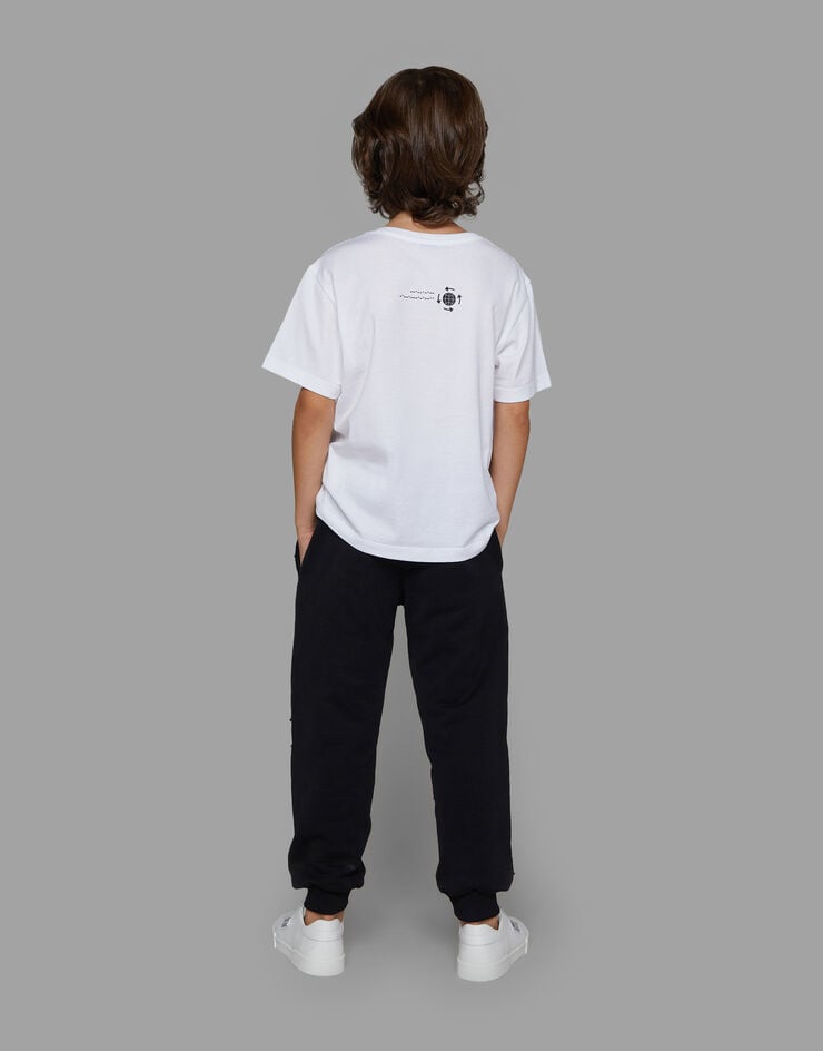 DolceGabbanaSpa Camiseta de manga corta de punto con estampado y bordado Blanco L4JTEYG7K1Z