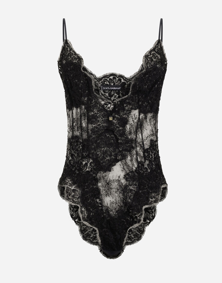 Dolce & Gabbana Lace bodysuit with plunging neckline Black O9A22TONL10