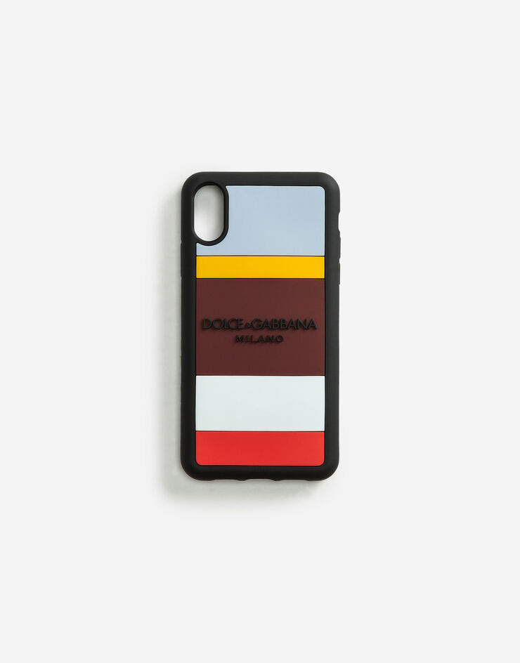 Dolce & Gabbana RUBBER MULTICOLORED IPHONE XR CASE WITH LOGO MULTICOLORE BP2514AJ981