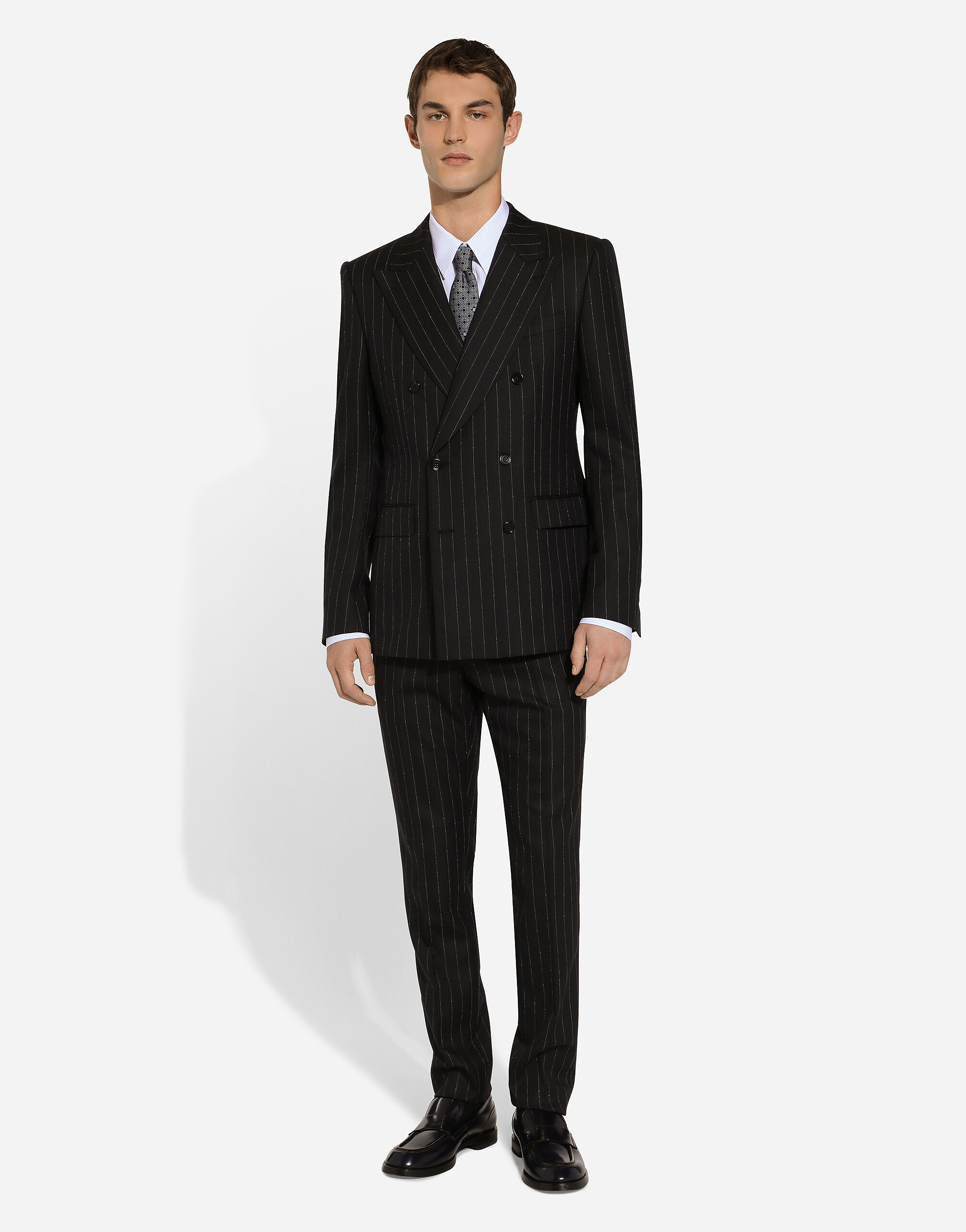 Striped poplin Martini-fit shirt in Multicolor for Men