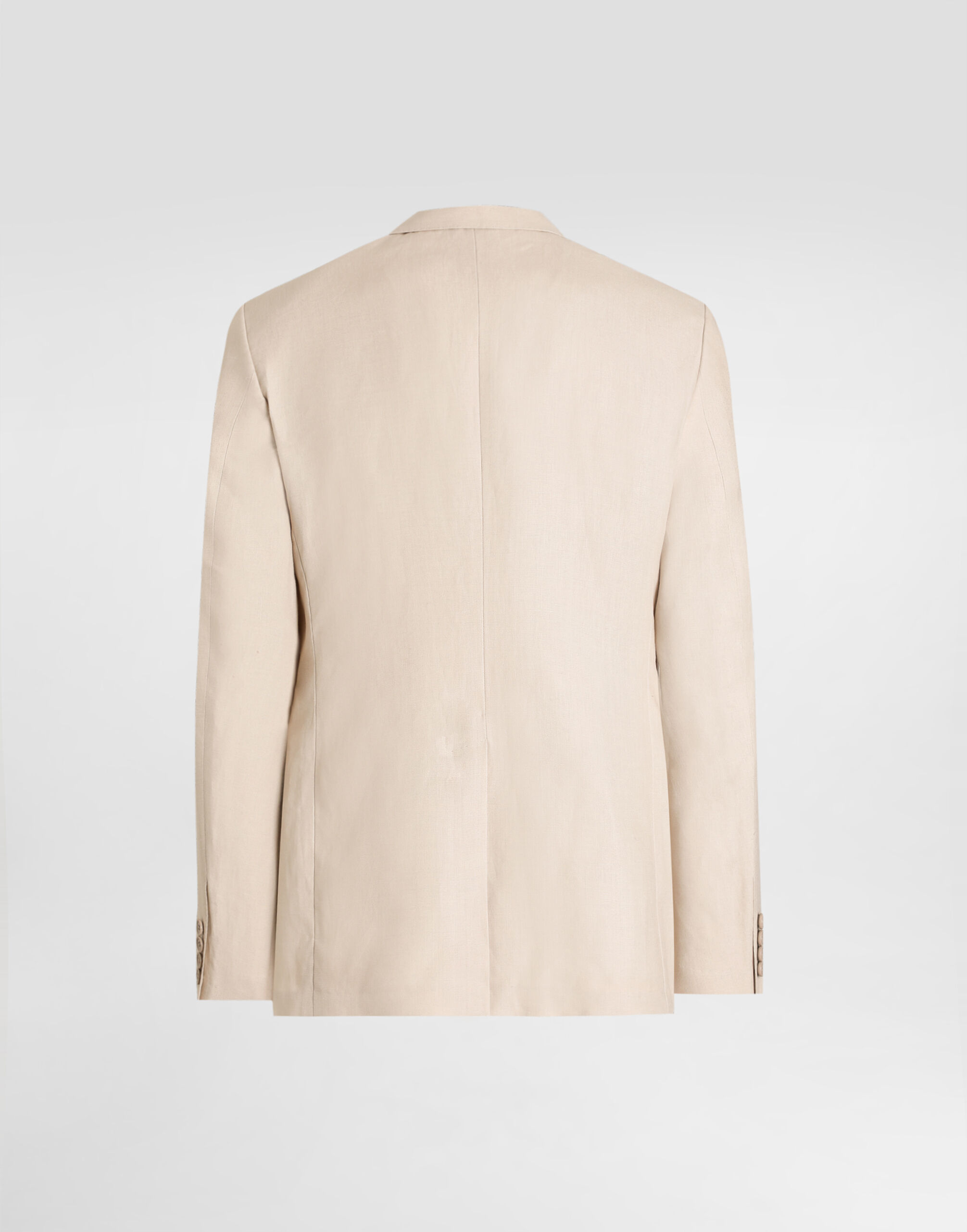 Double-breasted linen fabric jacket in Beige for Men