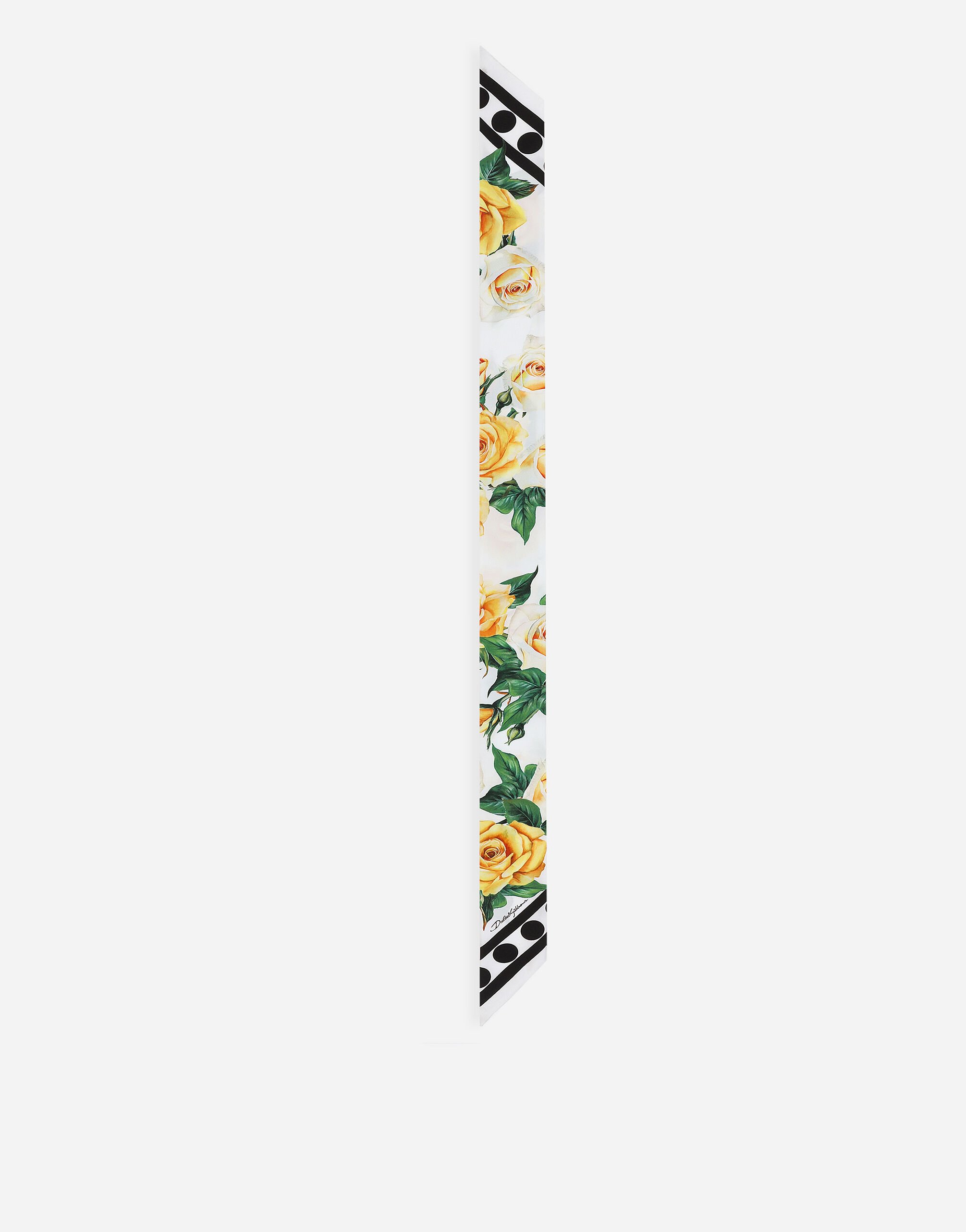Dolce & Gabbana Twill headscarf with yellow rose print Print FN090RGDCLC