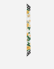 Dolce & Gabbana Twill headscarf with yellow rose print Print F6AHOTHS5NK