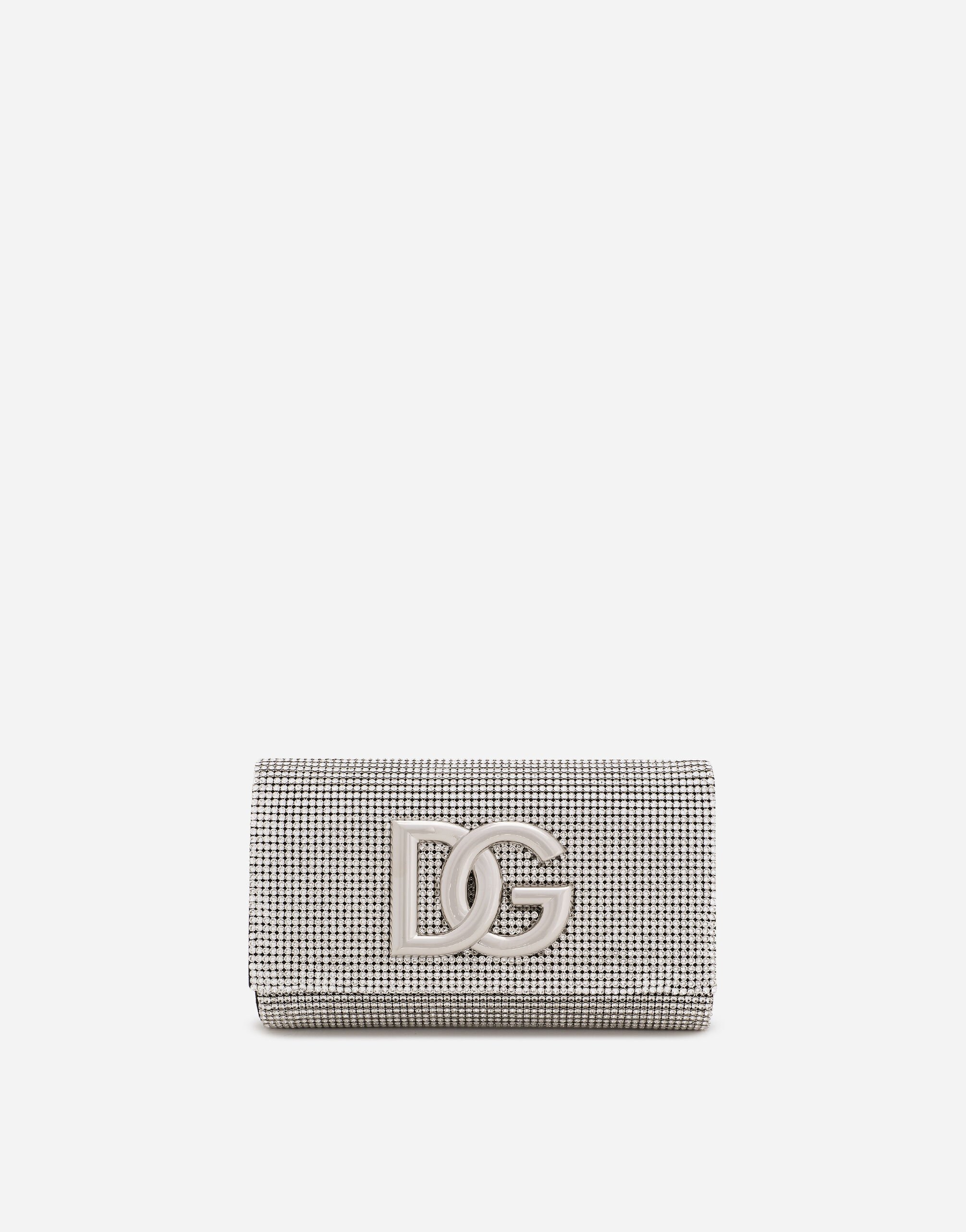 Dolce & Gabbana Tasche DG Logo aus Crystal-Mesh Beige BB7603AS170