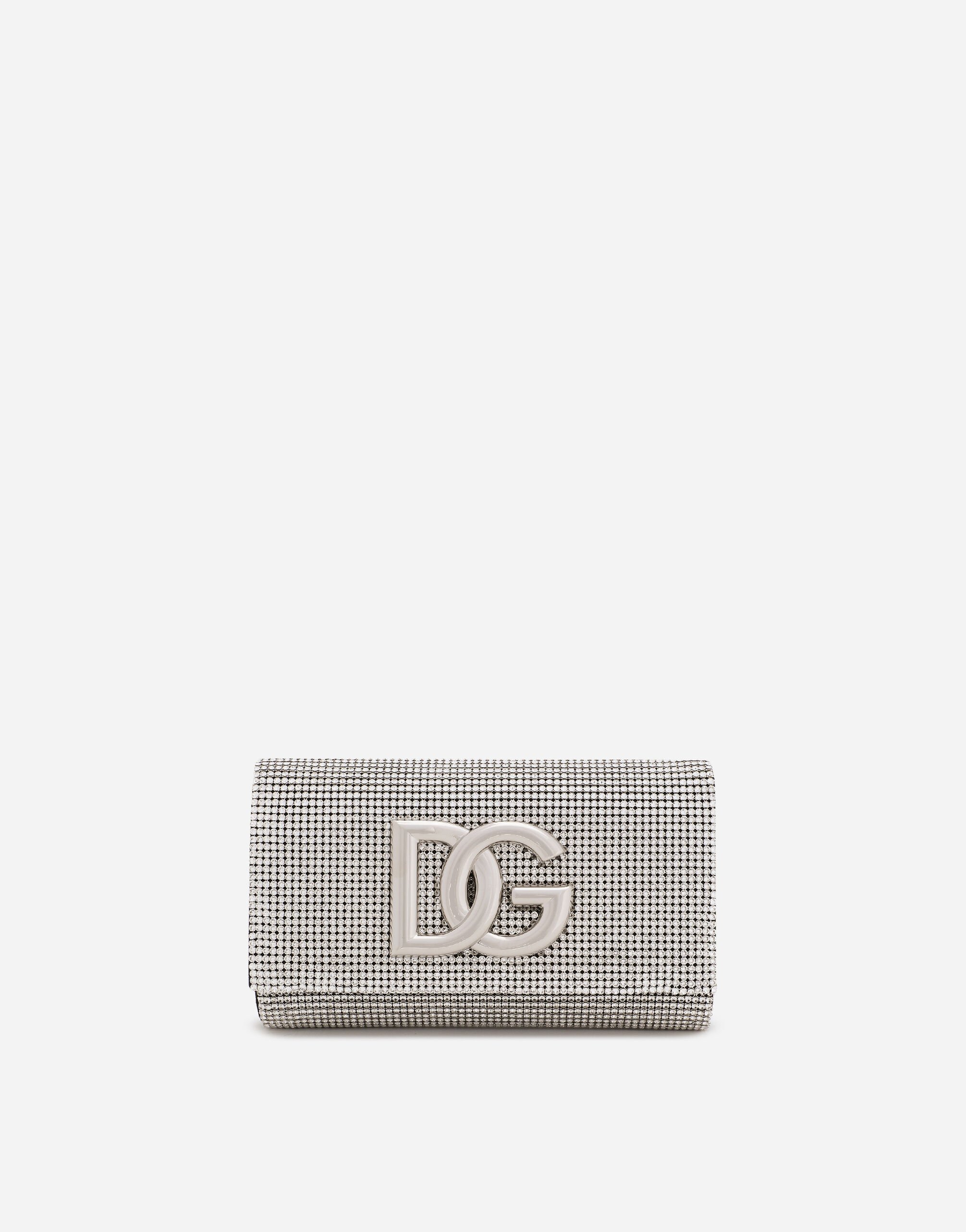 Dolce & Gabbana DG logo bag in crystal mesh Beige BB7603AS170