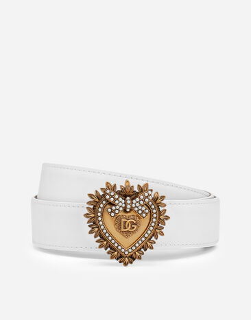 Dolce & Gabbana Cinturón Devotion de cuero Blanc BE1315AK861