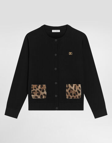 Dolce & Gabbana Smooth virgin wool cardigan Black L5KWN7JDVGJ