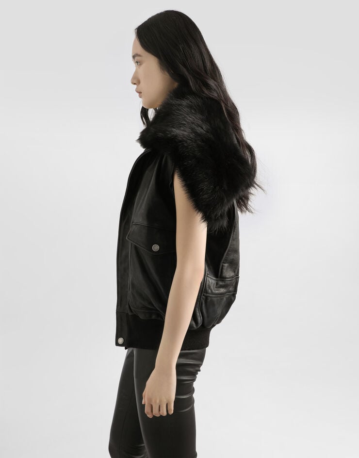 Dolce & Gabbana Vintage leather jacket Black F9T18LGDDD4