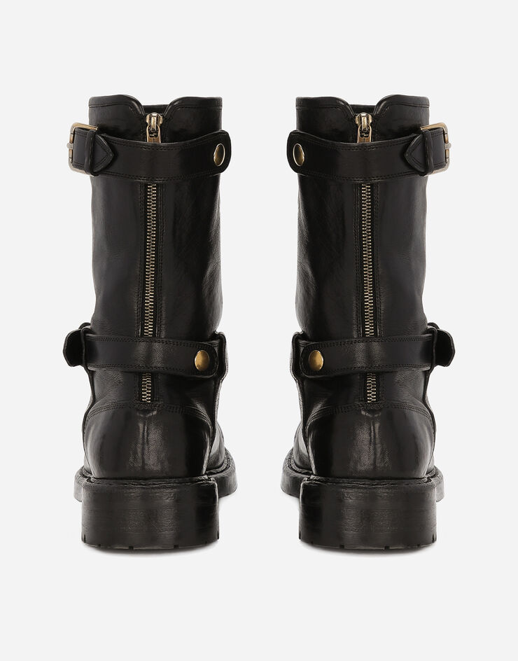Dolce&Gabbana 鞍皮机车靴 黑 A70032AO018
