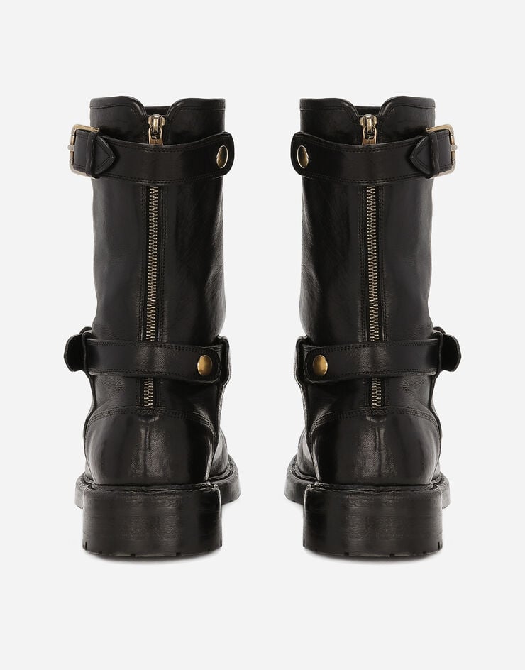 Dolce&Gabbana Bottes de motard en cuir Noir A70032AO018
