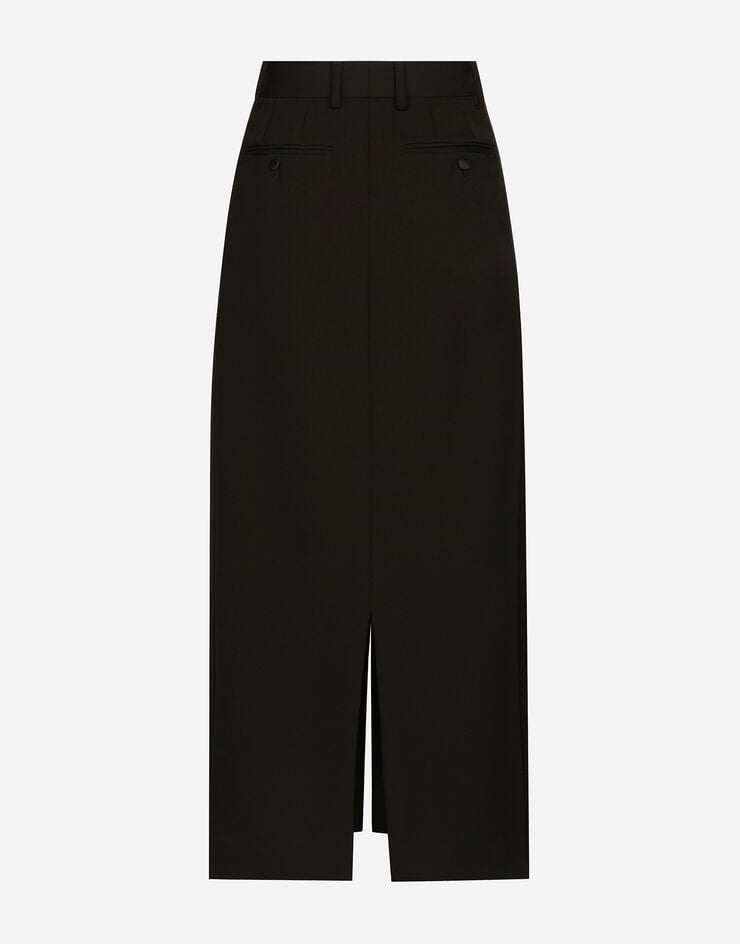 Dolce & Gabbana 羊毛华达呢礼服直筒中长半裙 黑 F4CZ8TFU21E