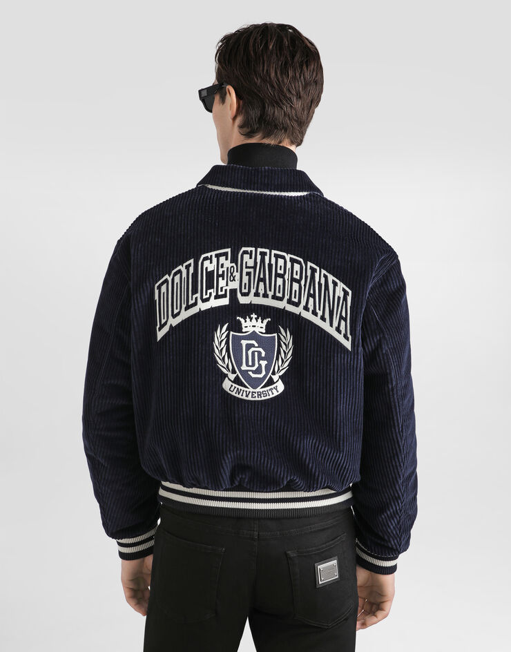 Dolce & Gabbana Corduroy bomber jacket Blue G9BPXZFUVLI