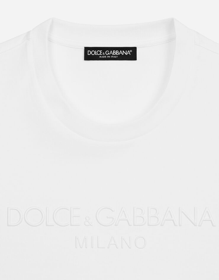 Dolce & Gabbana Round-neck T-shirt with Dolce&Gabbana print White G8PQ0ZHU7MA