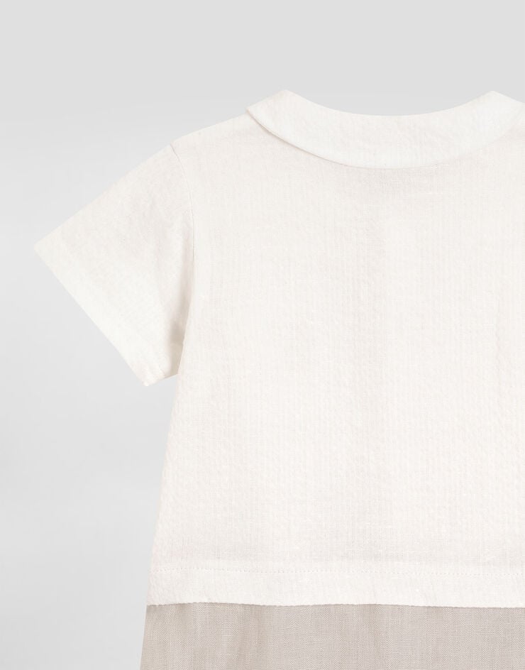 Dolce & Gabbana Linen romper with embroidery Multicolor L12O04G7PSZ