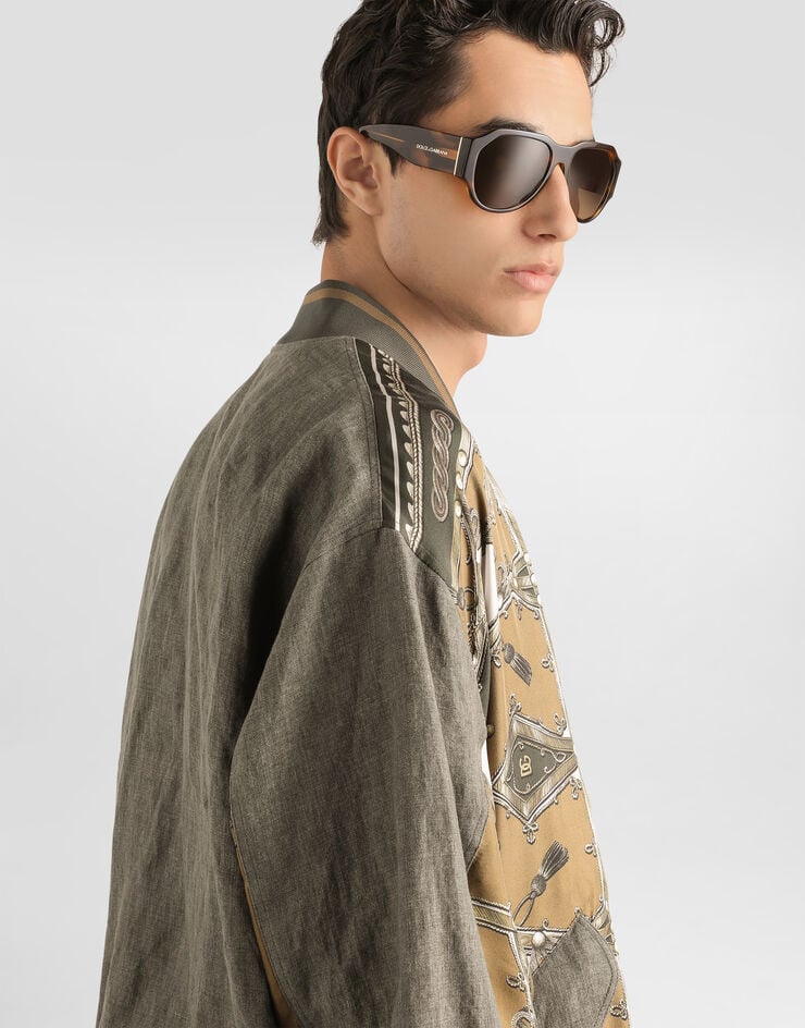 Dolce & Gabbana Cargo-print oversized twill bomber jacket Multicolor G9CBBTHI12D