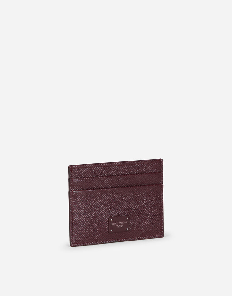 Dolce & Gabbana Dauphine calfskin card holder with branded tag Bordeaux BP0330AZ602