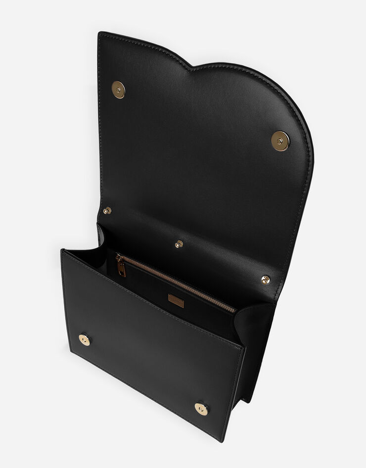 Dolce & Gabbana Borsa DG Logo Bag a tracolla in pelle di vitello Nero BB7287AW576