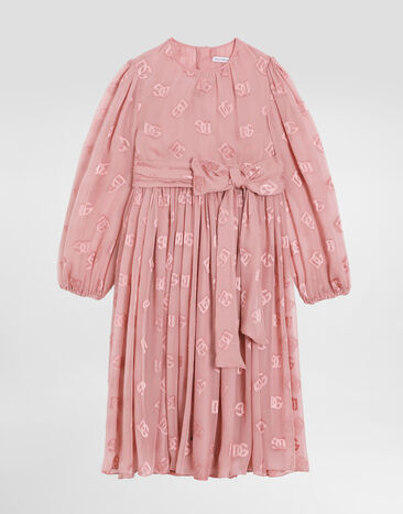 Dolce & Gabbana Jacquardkleid mit DG-Logo Rosa L54DE7FJTBR