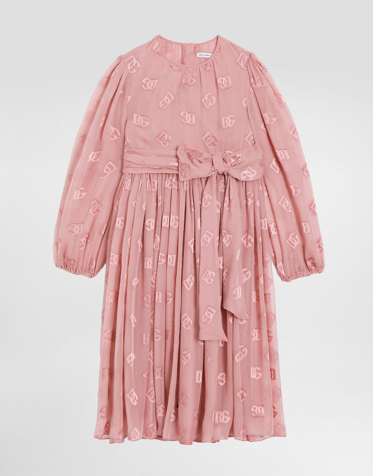 Dolce & Gabbana Jacquardkleid mit DG-Logo Rosa L54DE7FJTBR