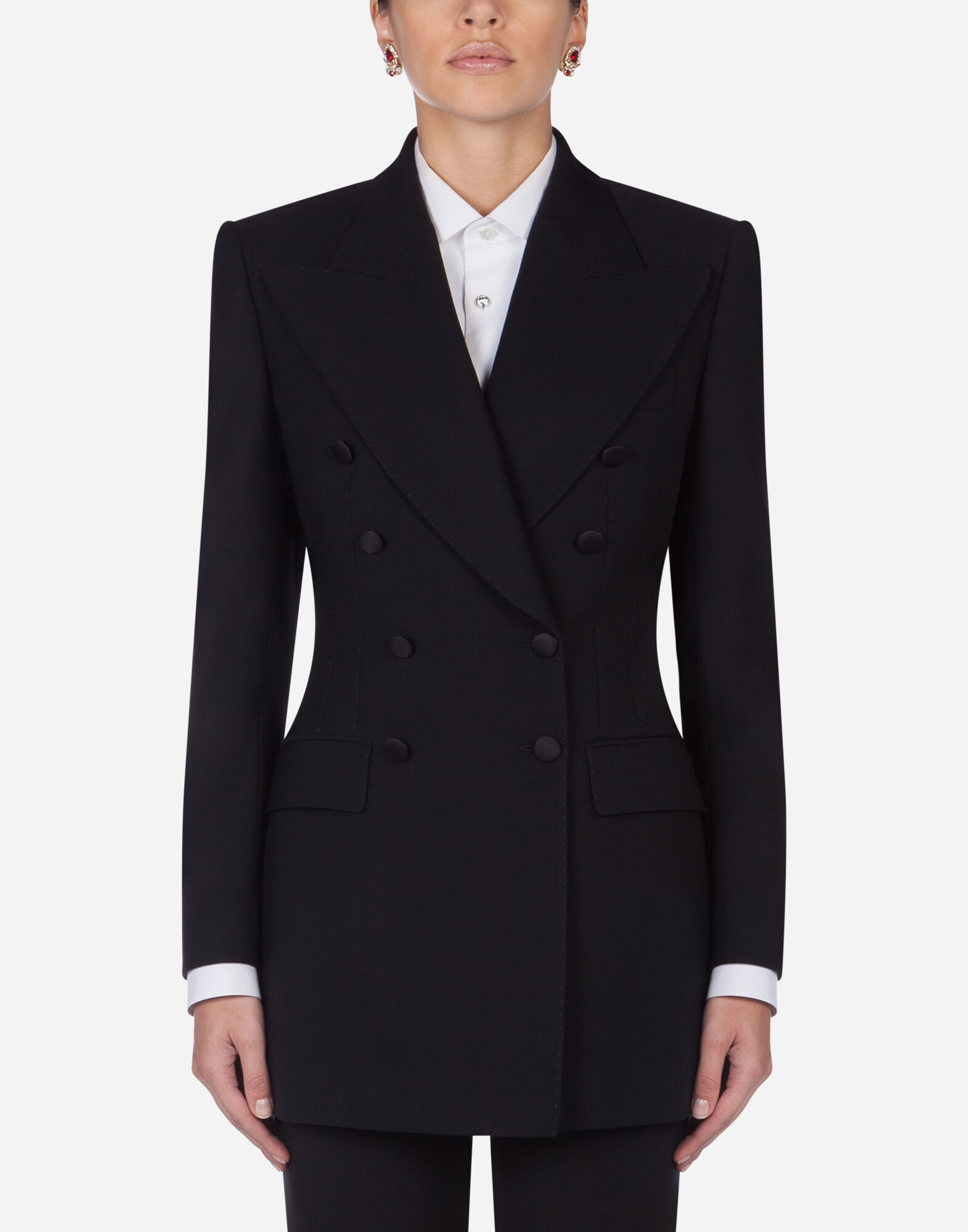 Gabardine double-breasted jacket