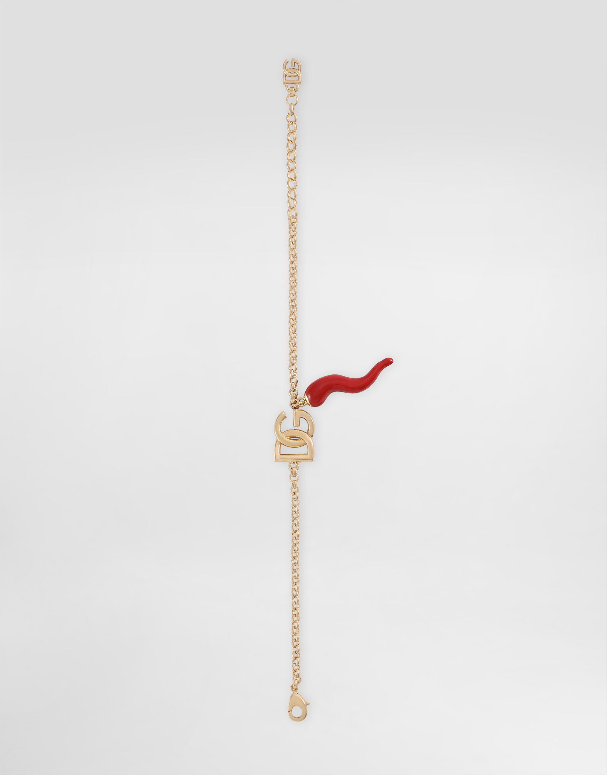 Bracelet with DG logo and horn charm in Gold for Women