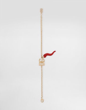 Dolce & Gabbana Pulsera con logotipo DG y detalle de cuerno Dorado WBQ6C1W1111