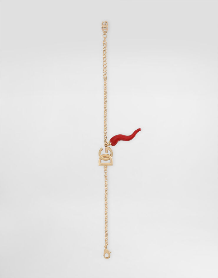 Dolce & Gabbana Bracelet avec logo DG et breloque corne d’abondance Doré WBQ6C1W1111