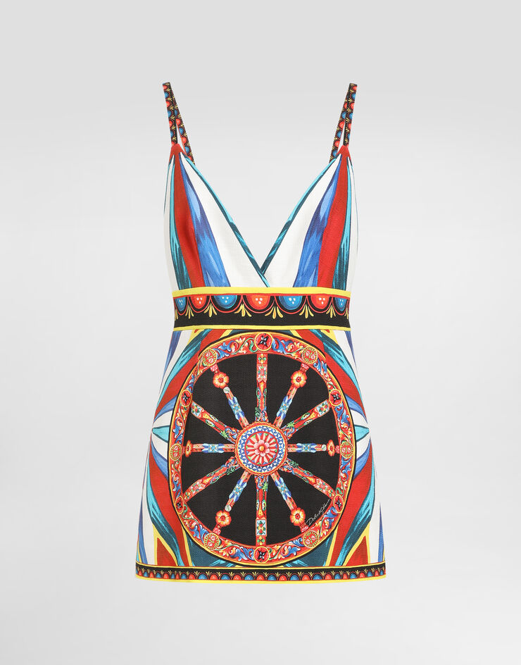 Dolce & Gabbana Carretto-print fabric short dress Multicolor F615TTGDDTD