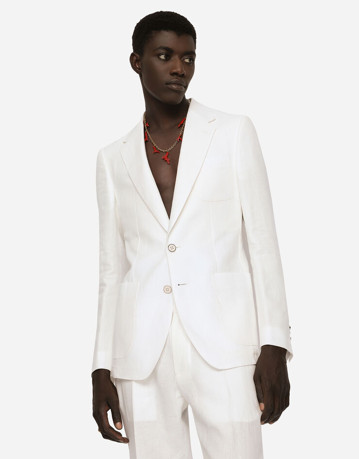 Dolce & Gabbana Deconstructed linen jacket White G2RH5TFU4LF