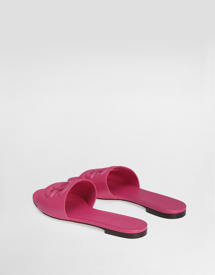 Dolce & Gabbana شبشب من جلد عجل بشعار DG أرجواني CQ0436AY329