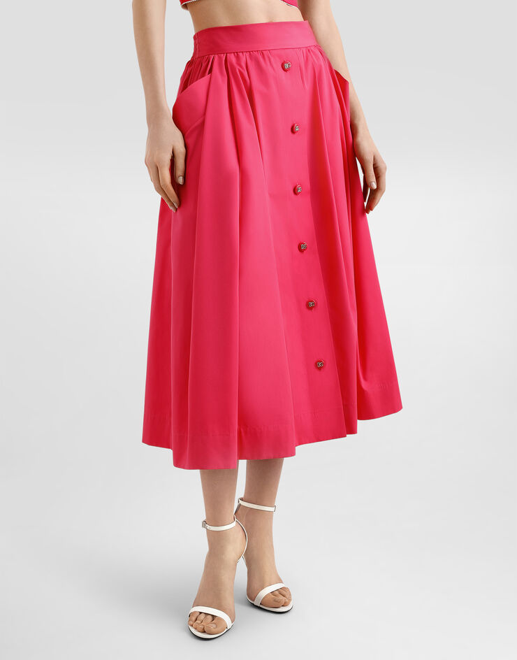 Dolce & Gabbana Cotton calf-length circle skirt Fuchsia F4CFETFU61A