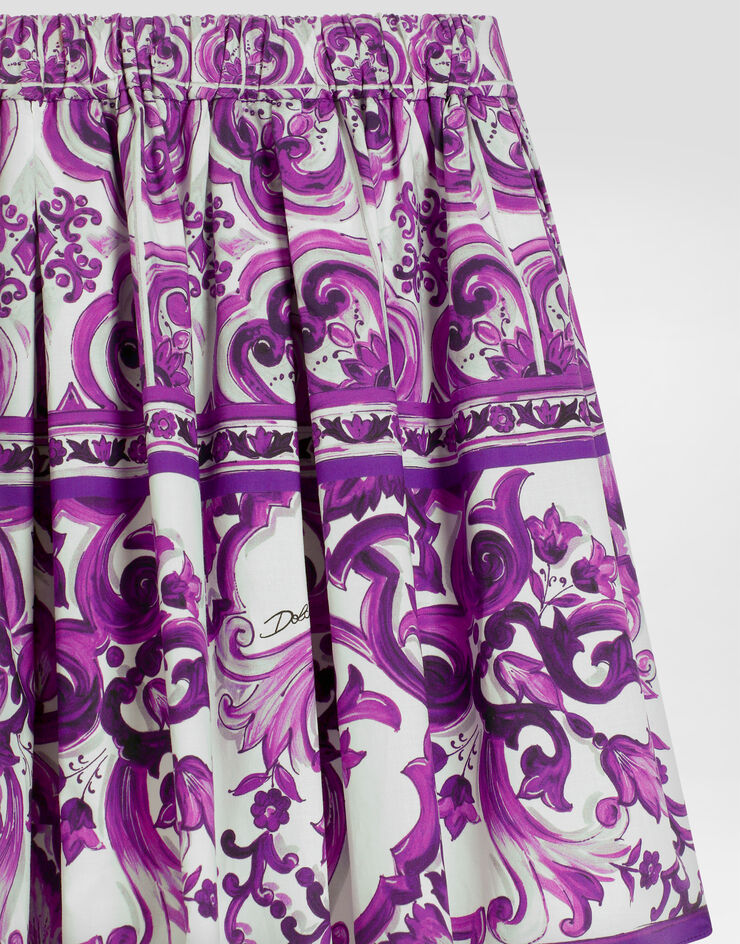 Dolce & Gabbana Majolica-print cotton skirt Multicolor L55I63HH5EN