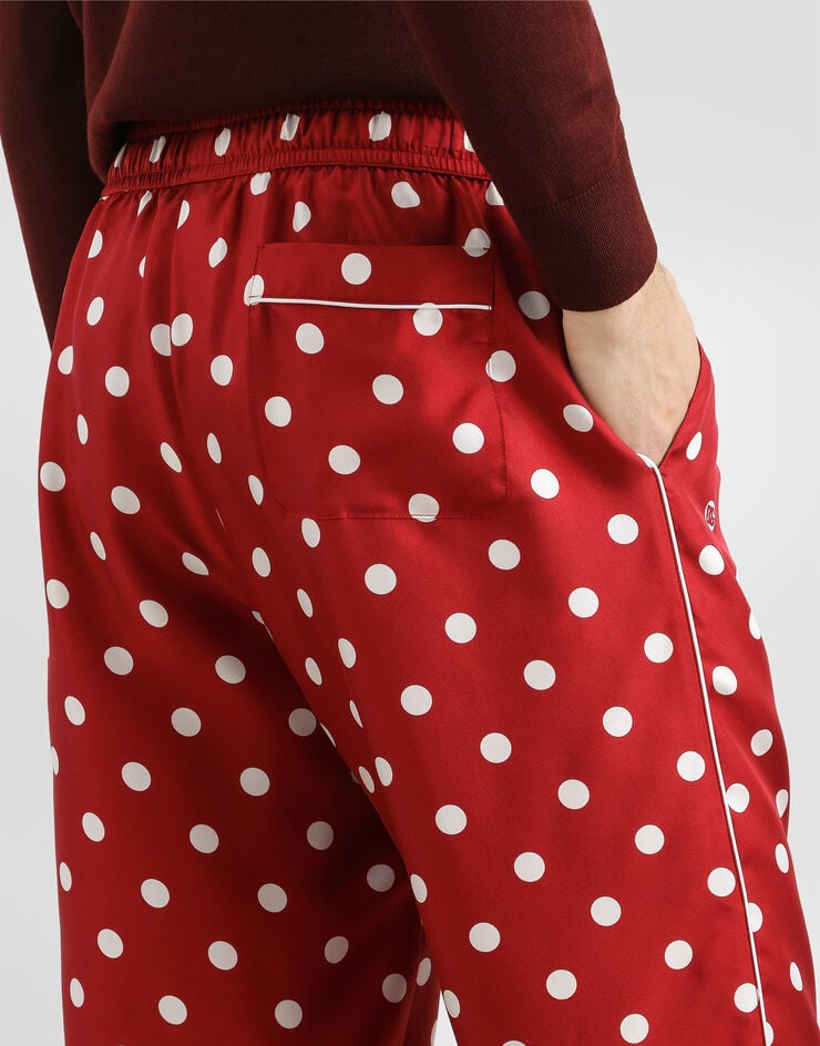 Dolce & Gabbana Polka dot-print Vanity silk twill trousers Dolce & Gabbana Polka dot-print Vanity silk twill trousers Multicolor GVRMATIS13M