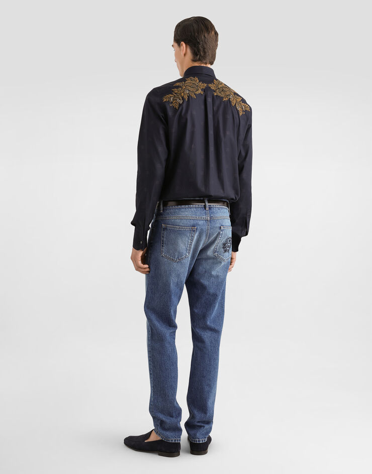 Dolce & Gabbana 徽标印花府绸 Martini 衬衫 Multicolor G5ML1ZHS5T7