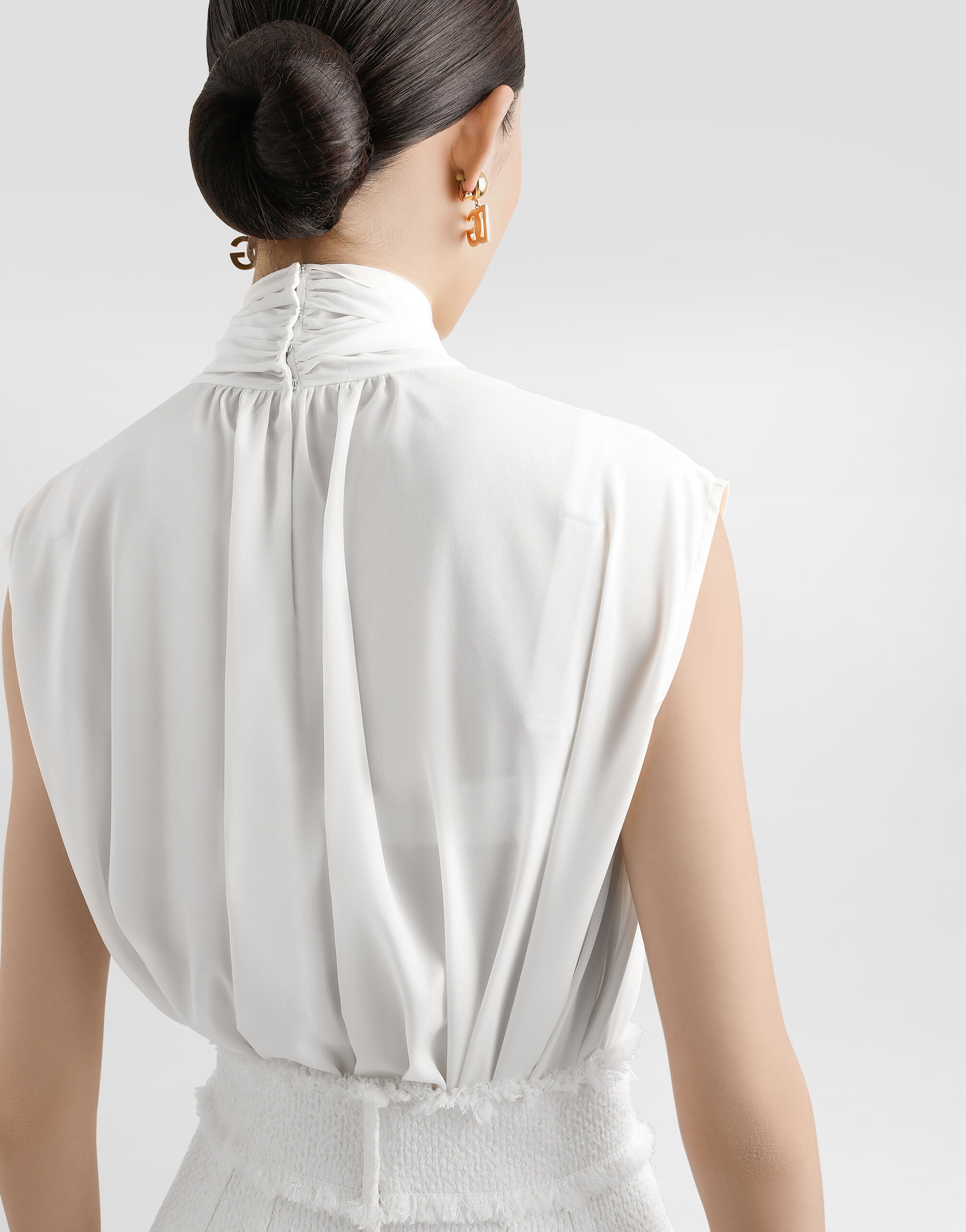 Whiteのウィメンズ クレープデシン シルク シャツ | Dolce&Gabbana®