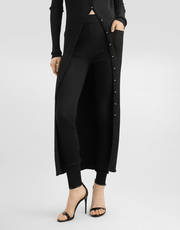 Dolce & Gabbana 罗纹羊毛打底裤 黑 FXU07TJCVXG