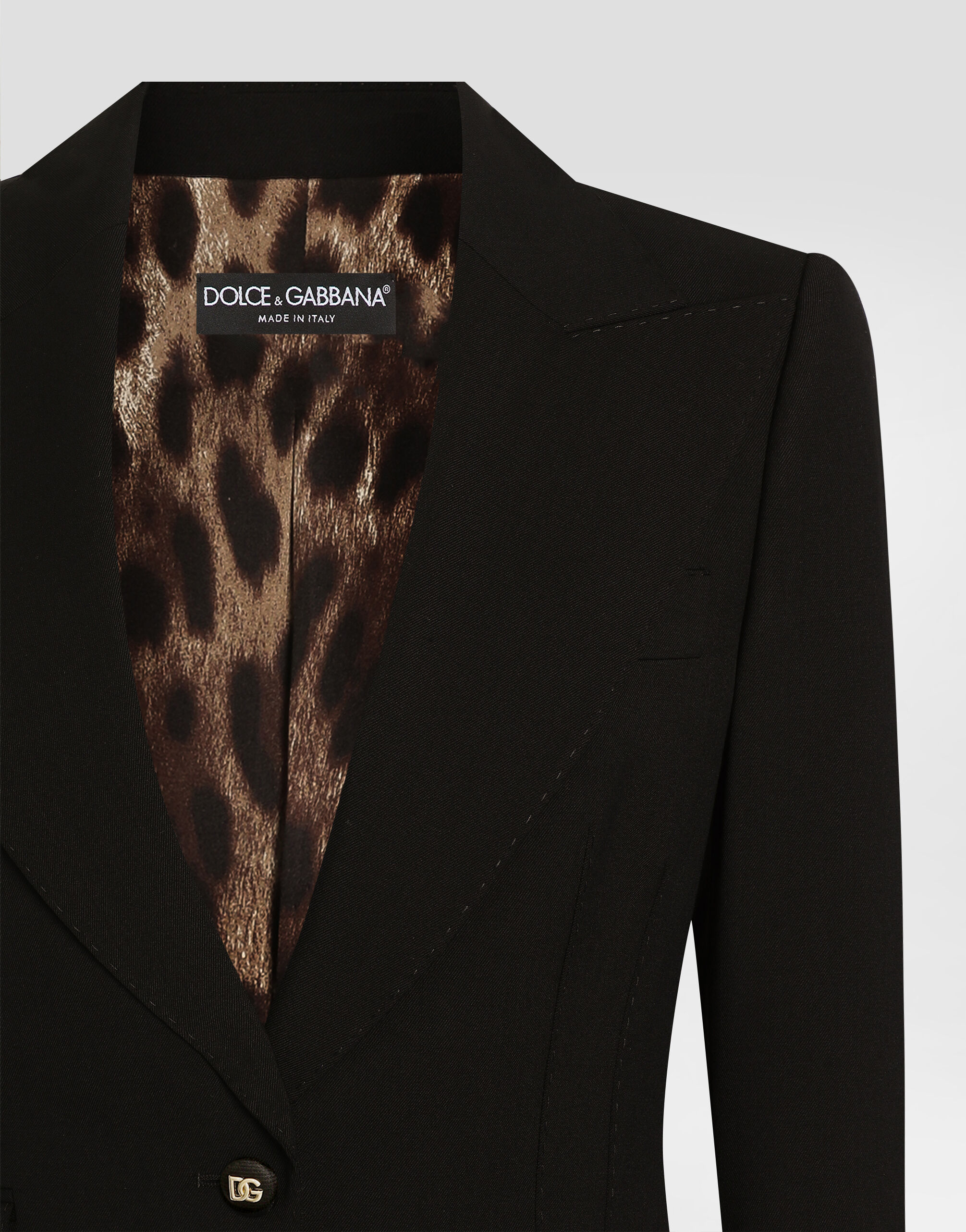 Turlington single-breasted jacket with leopard-print lining - thumbnail 4