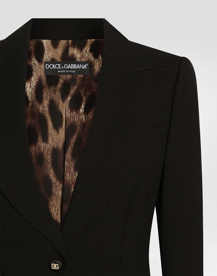 Dolce & Gabbana Veste TURLINGTON à simple boutonnage avec doublure à imprimé léopard Dolce & Gabbana Veste TURLINGTON à simple boutonnage avec doublure à imprimé léopard Black F29Z8TGDDPS