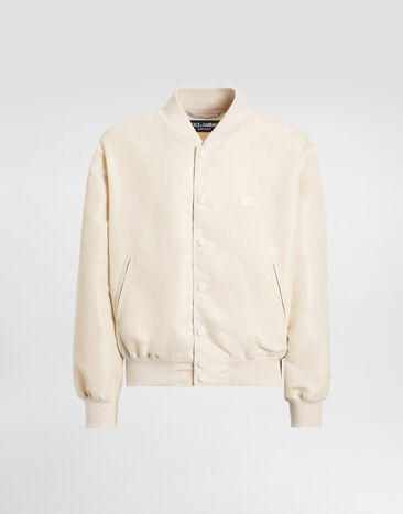 Dolce & Gabbana Technical fabric bomber jacket with tag White G9BNCTFUMNQ