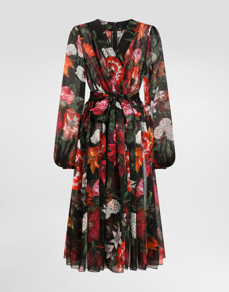 Dolce & Gabbana Flower-print chiffon dress Print F6CNUTIS1Y4