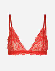 Dolce&Gabbana Chantilly lace triangle bra Red F79BUTFURHM