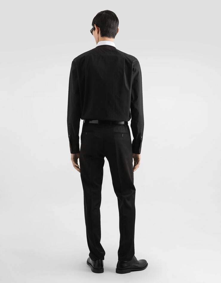 Dolce & Gabbana Camisa Martini de algodón Supima Negro G5NQ0ZFU5T9
