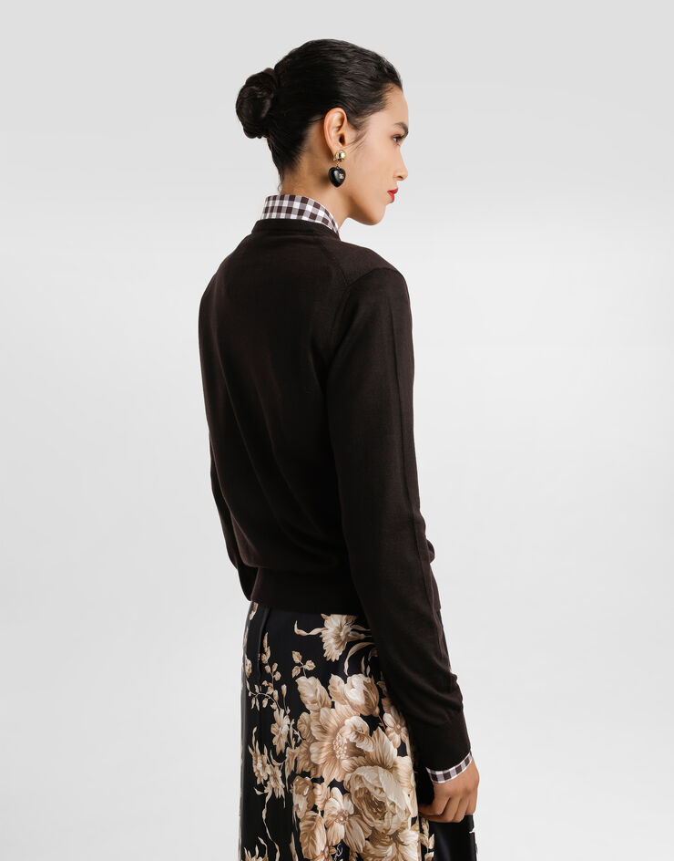 Dolce & Gabbana بلوفر كشمير بني FXXAGZJBW0P