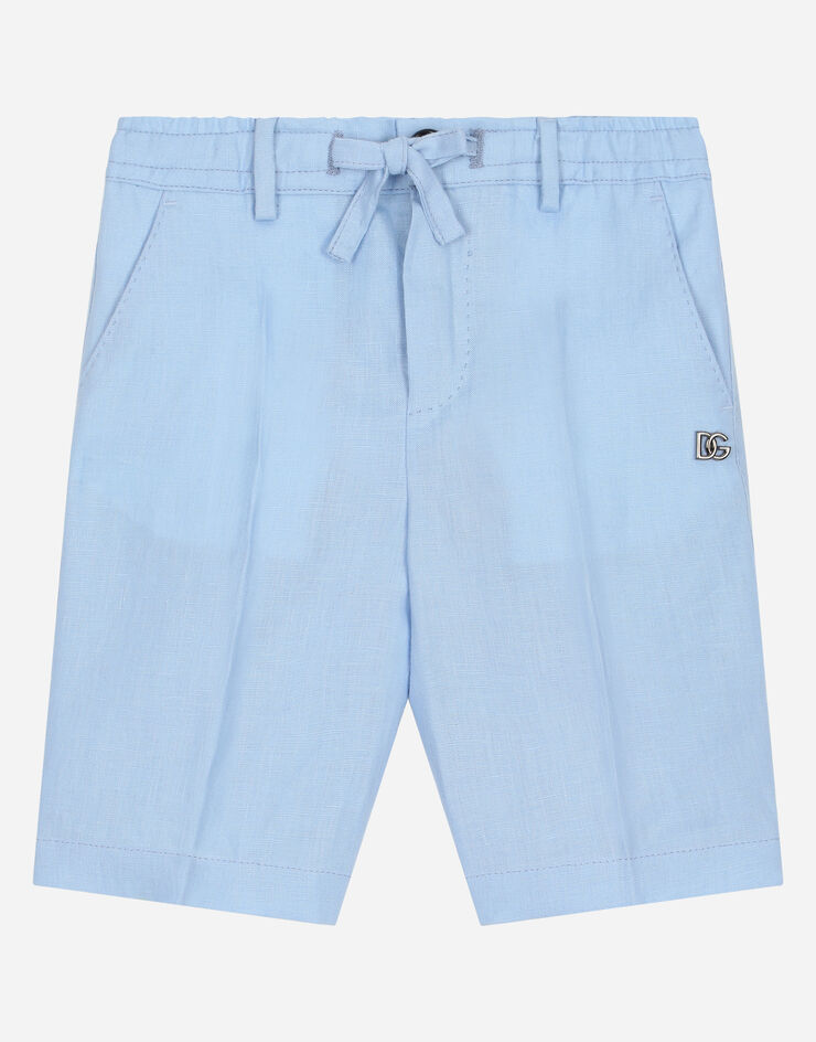 Dolce & Gabbana Linen single-breasted suit Azure L41U84FU4JB