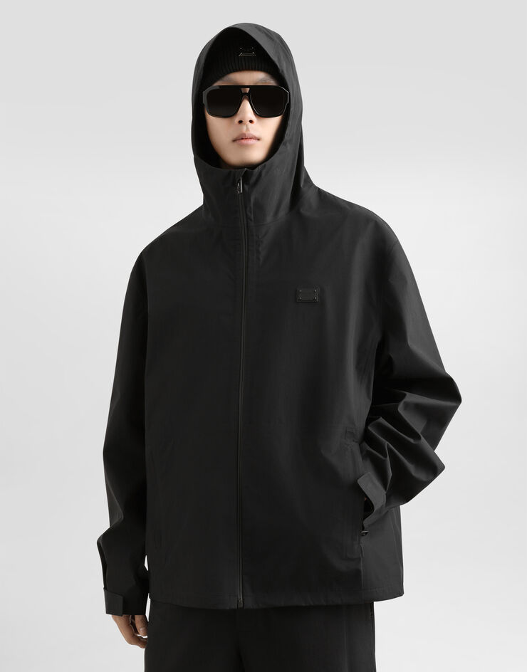 Dolce & Gabbana Giubbotto con cappuccio in cotone Nero G9BG0THUMUU