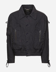 Dolce & Gabbana Lined bomber jacket with patch pockets Blue G9ARNTFUM7U